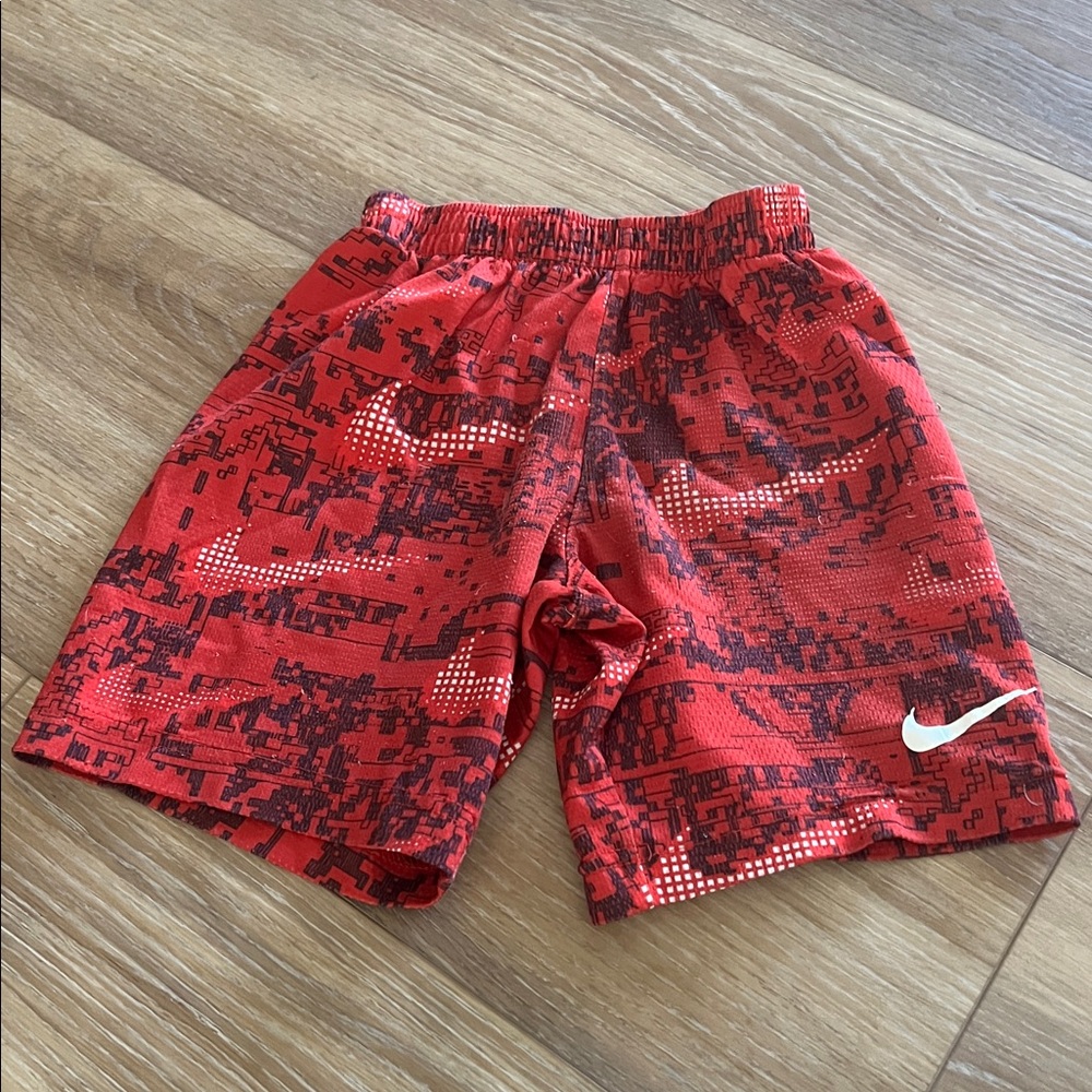 Nike Red and Black Digital Print Shorts